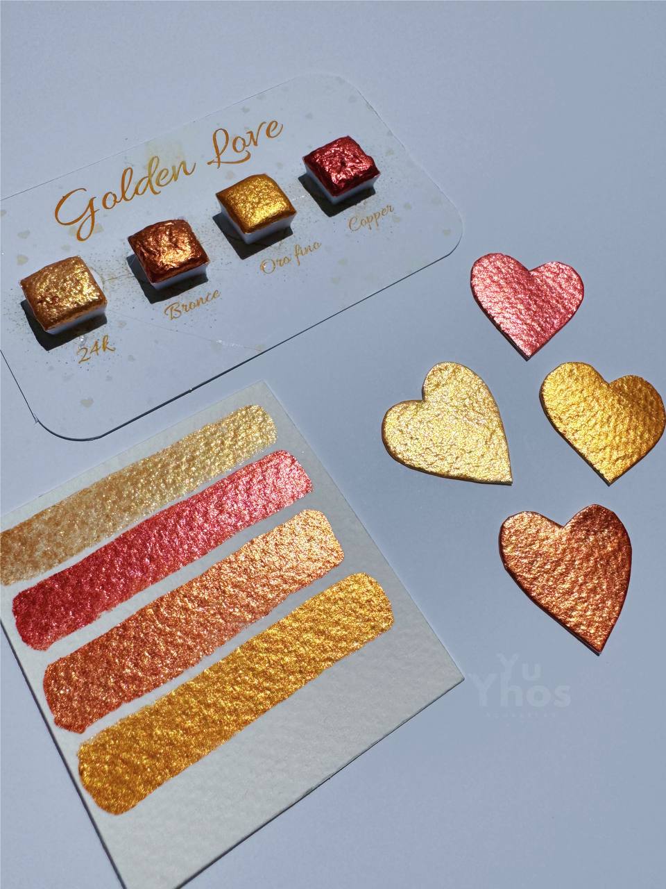 Set GOLDEN LOVE – Acuarelas Metalizadas