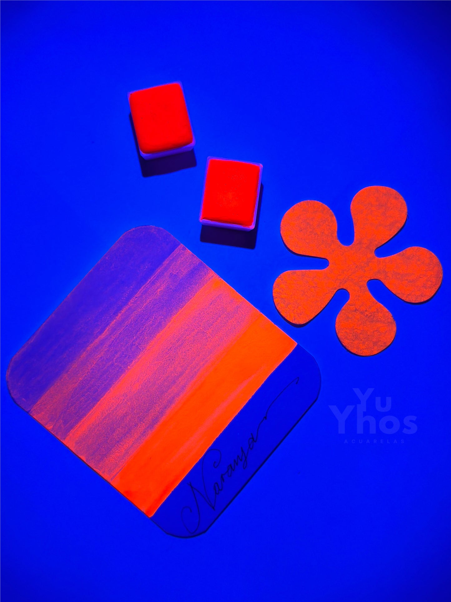 Naranja Flúor – Acuarela Profesional