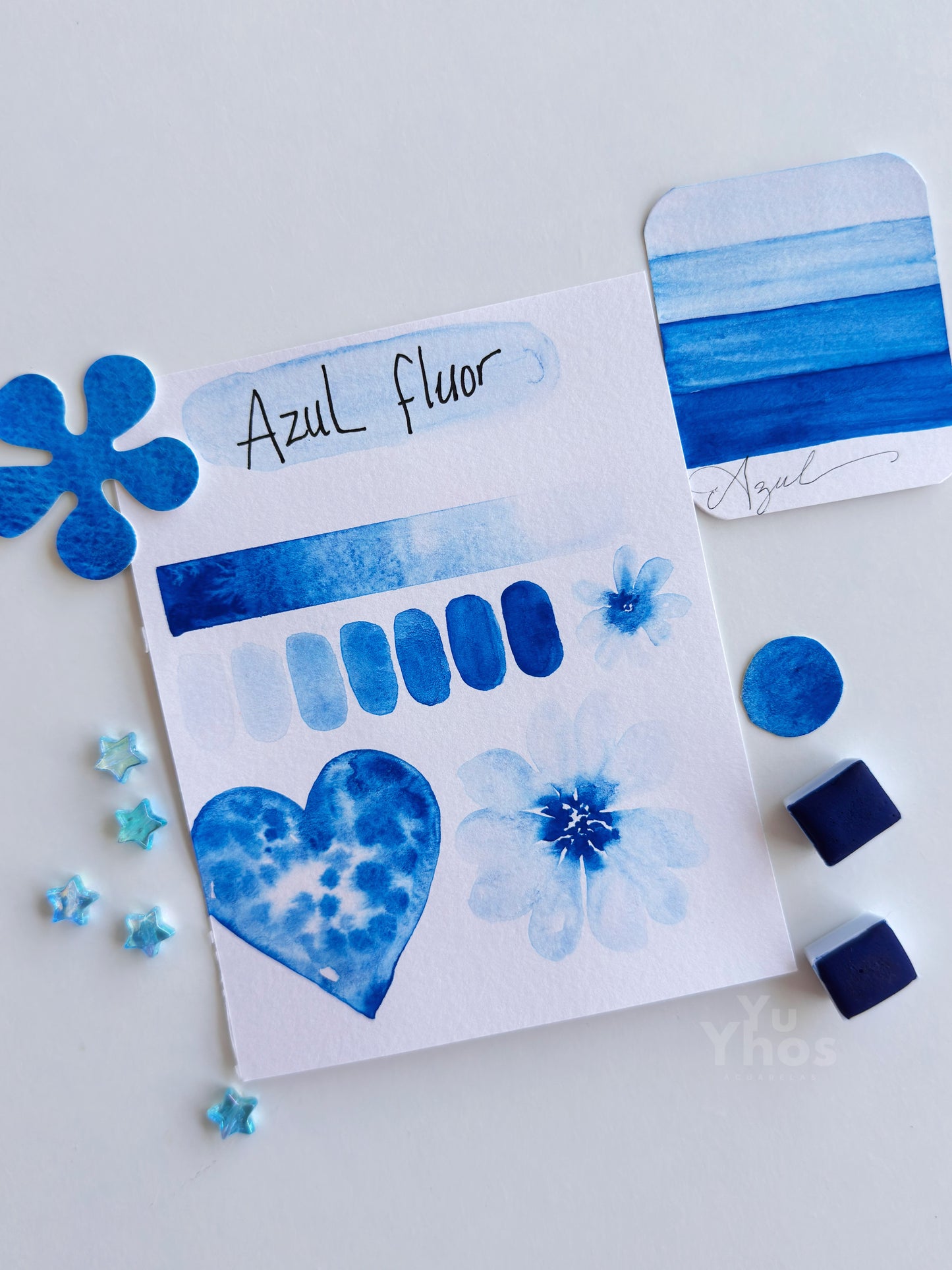 Azul Flúor – Acuarela Profesional