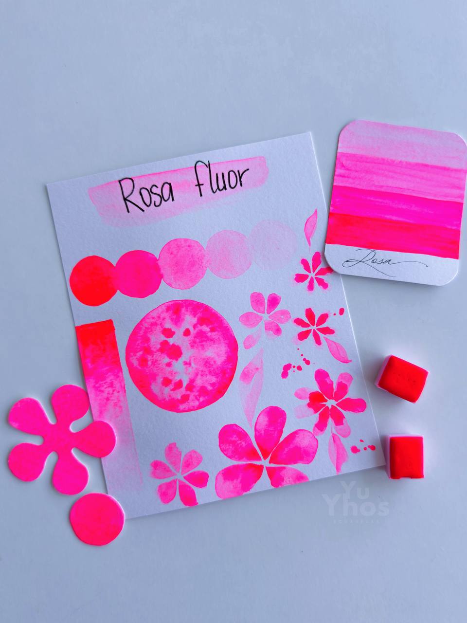 Rosa Flúor – Acuarela Profesional