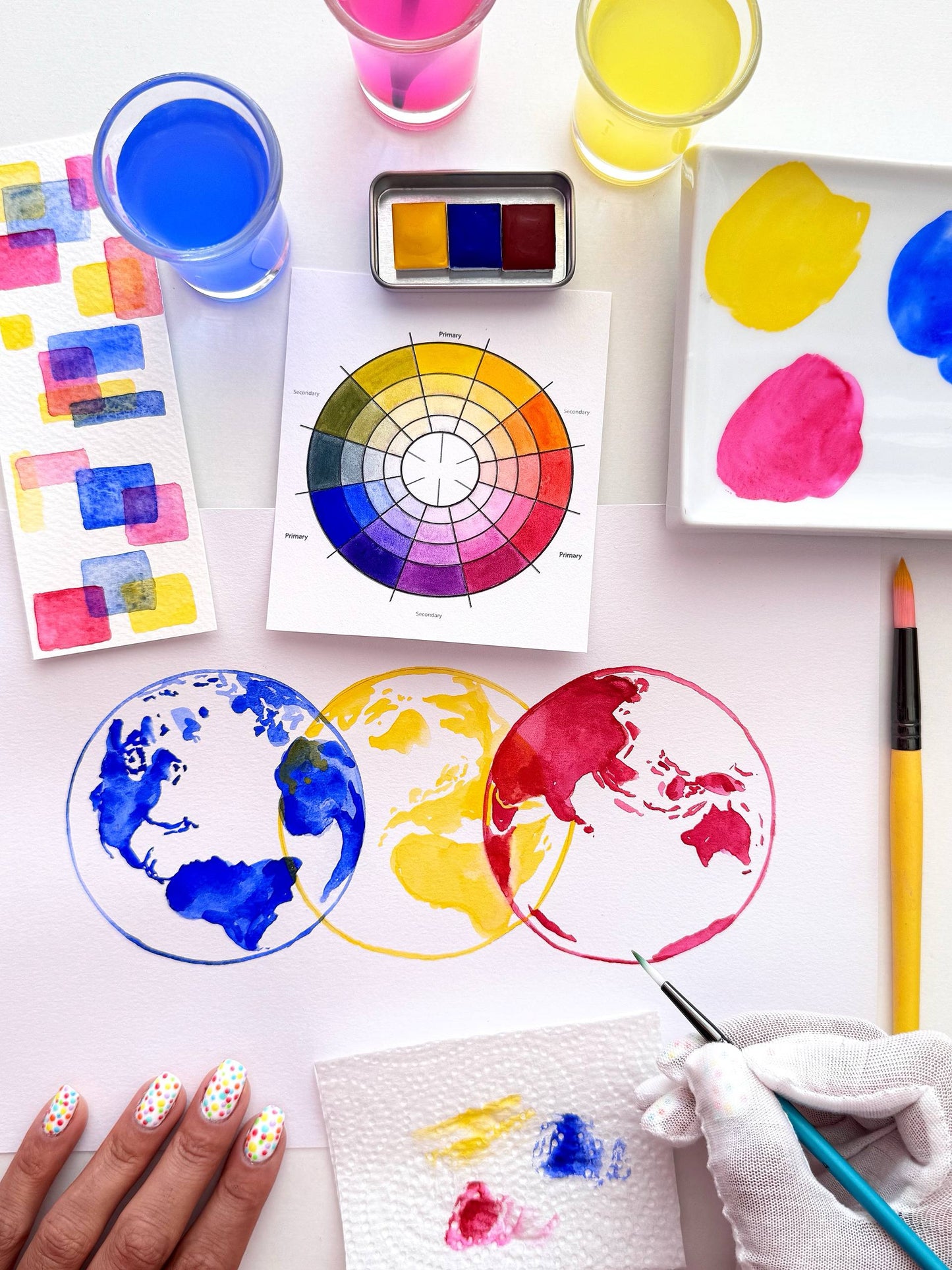 Set Trío Primario - Acuarela Profesionales Artesanales